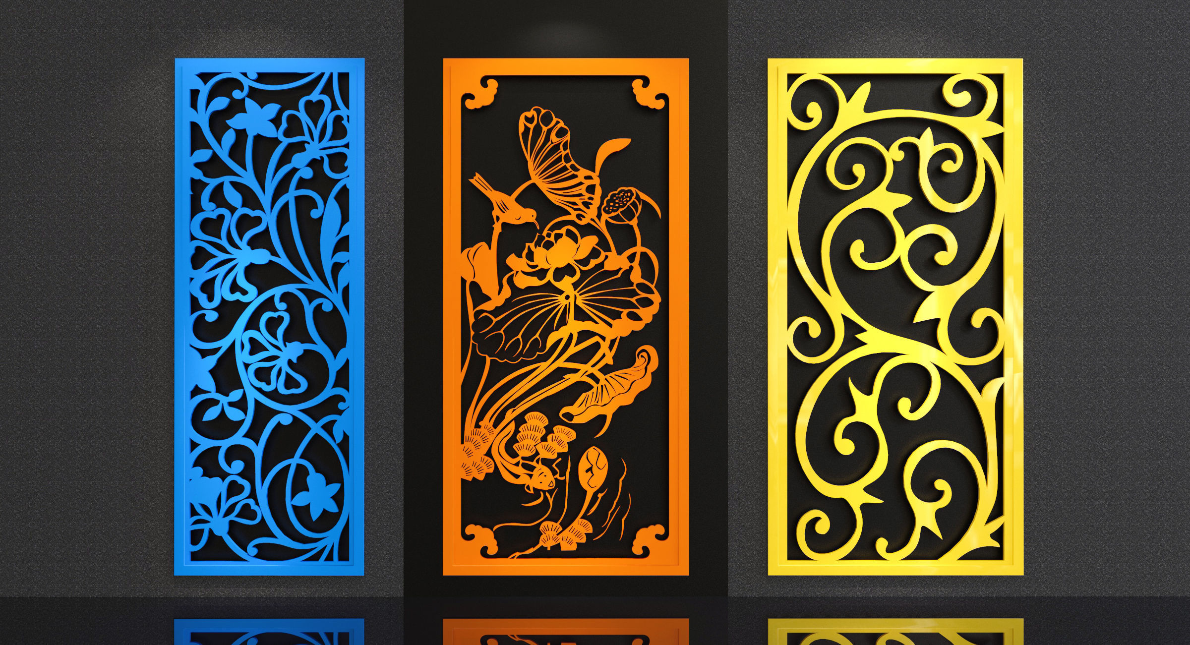 35 3D Decorative wall panels - screen SET 084 3D model_1