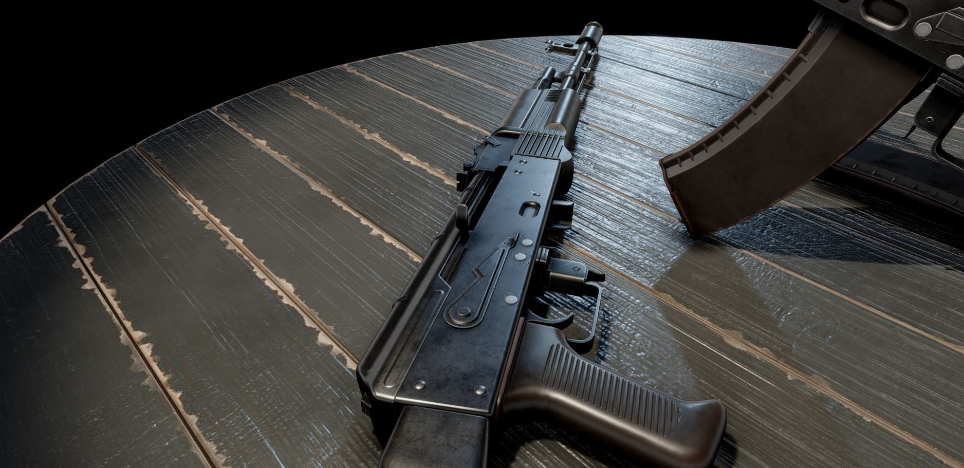 AK74M ak - rifle Free low-poly 3D model_8