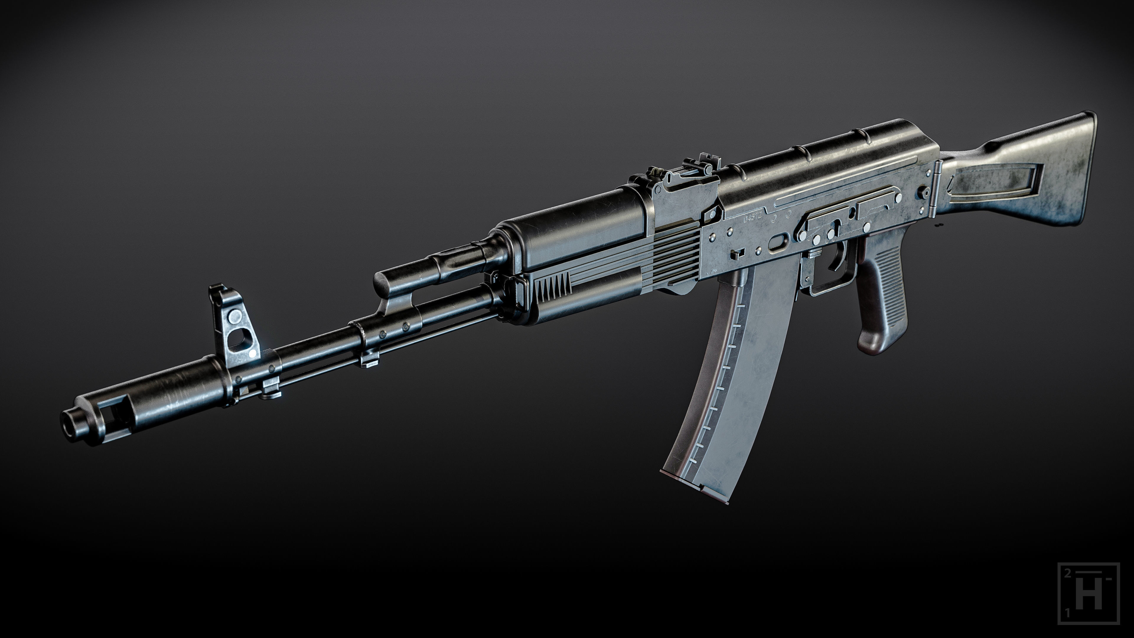 AK74M ak - rifle Free low-poly 3D model_4