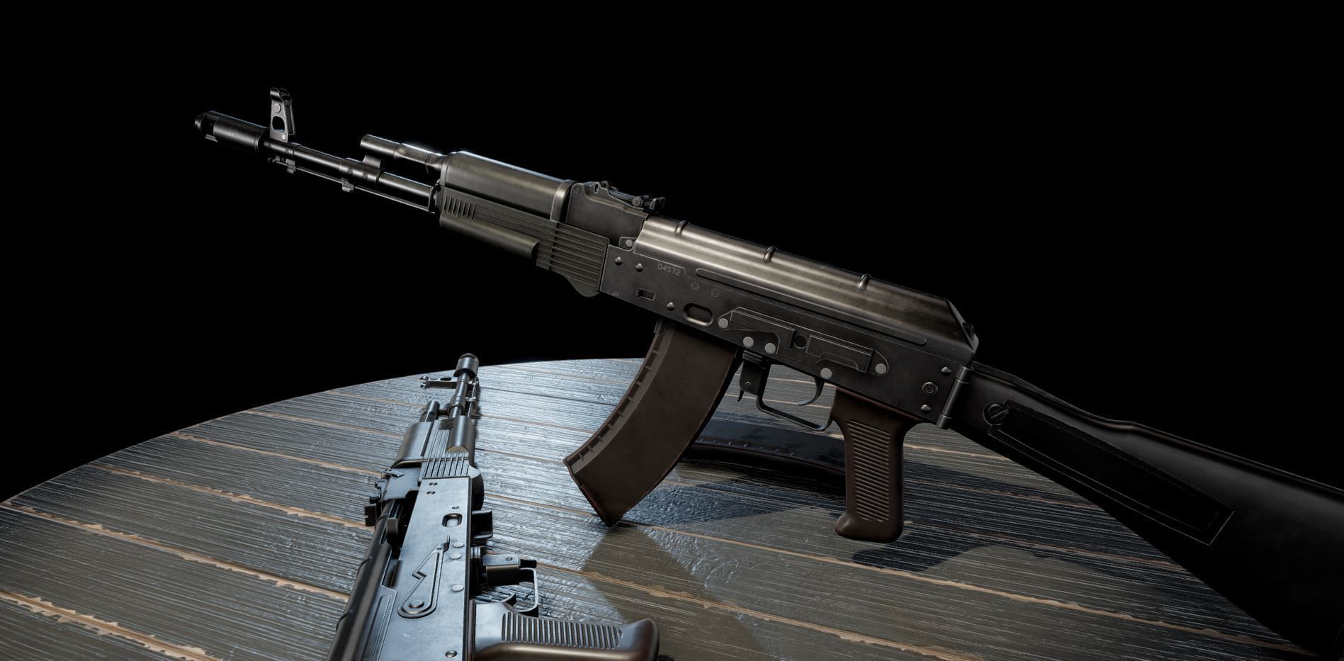 AK74M ak - rifle Free low-poly 3D model_5