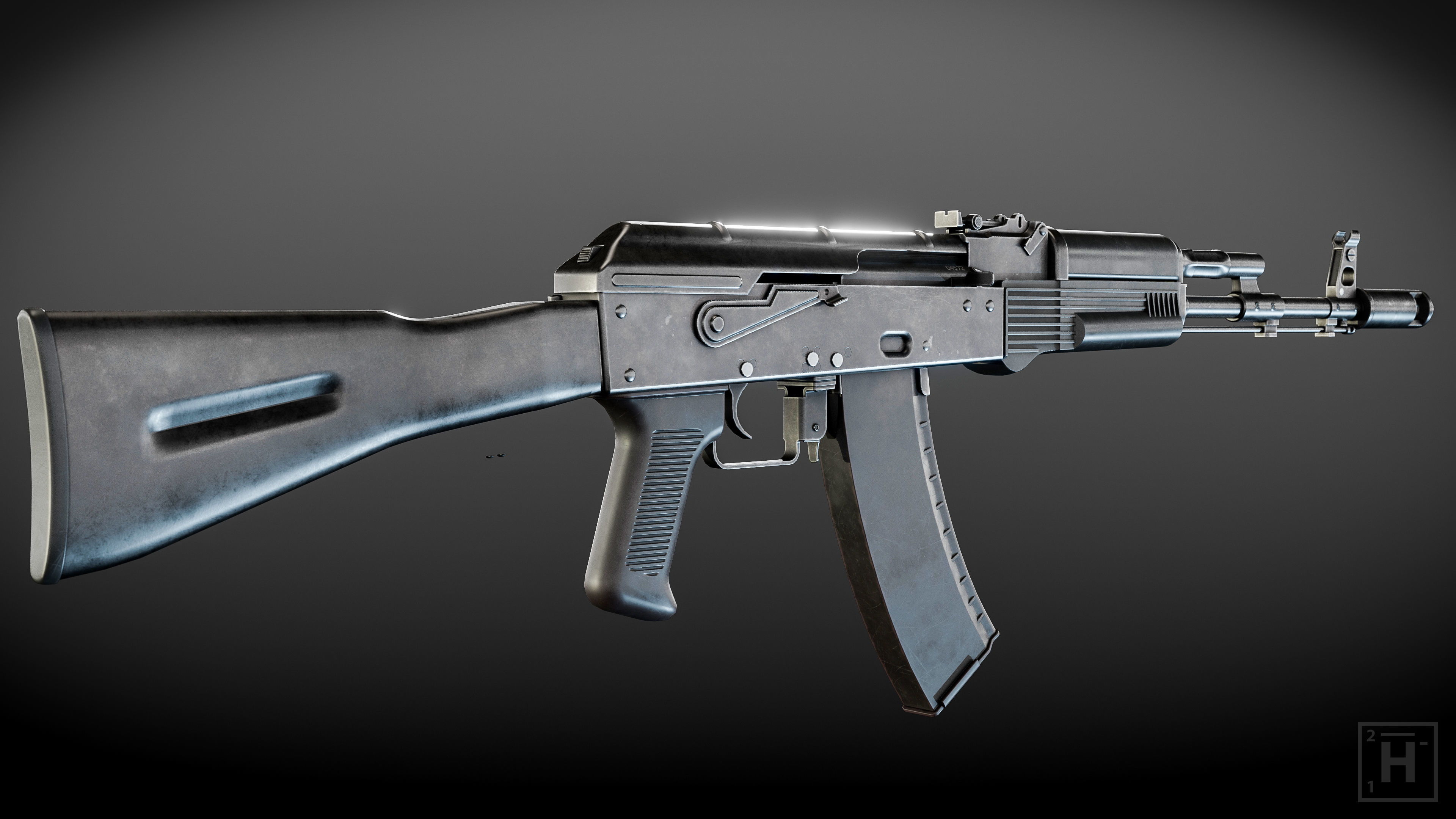 AK74M ak - rifle Free low-poly 3D model_3
