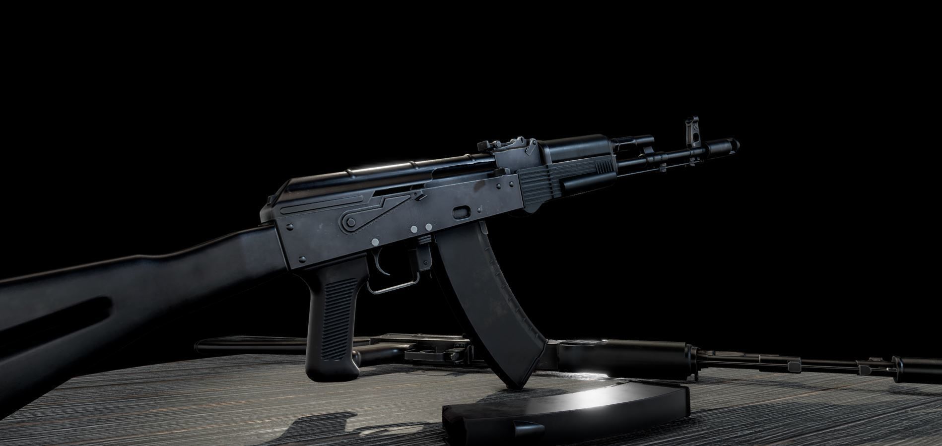 AK74M ak - rifle Free low-poly 3D model_6