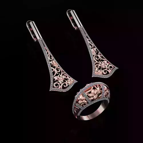 Ring and Earrings 29 3D print model