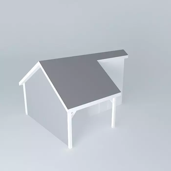 chalet house with roof Free 3D model