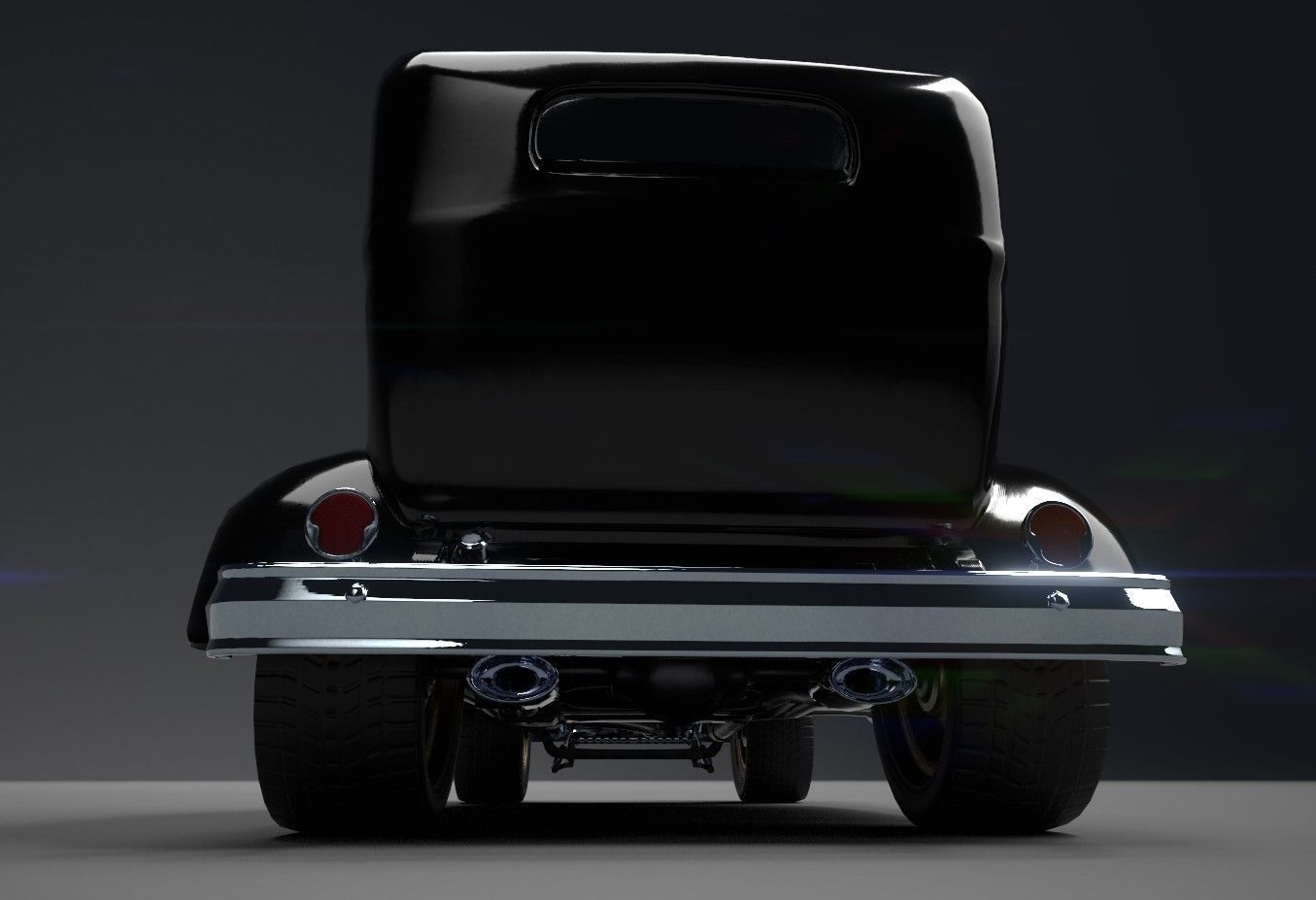 Gangster Car 1930s Low-poly 3D model_11