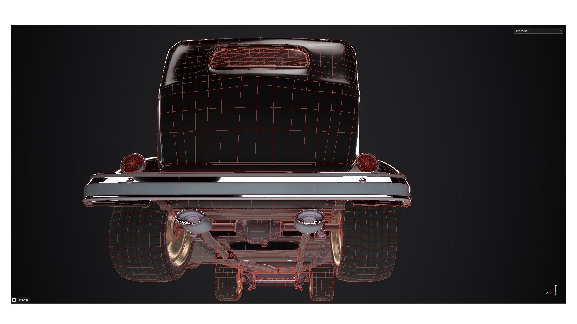 Gangster Car 1930s Low-poly 3D model_18