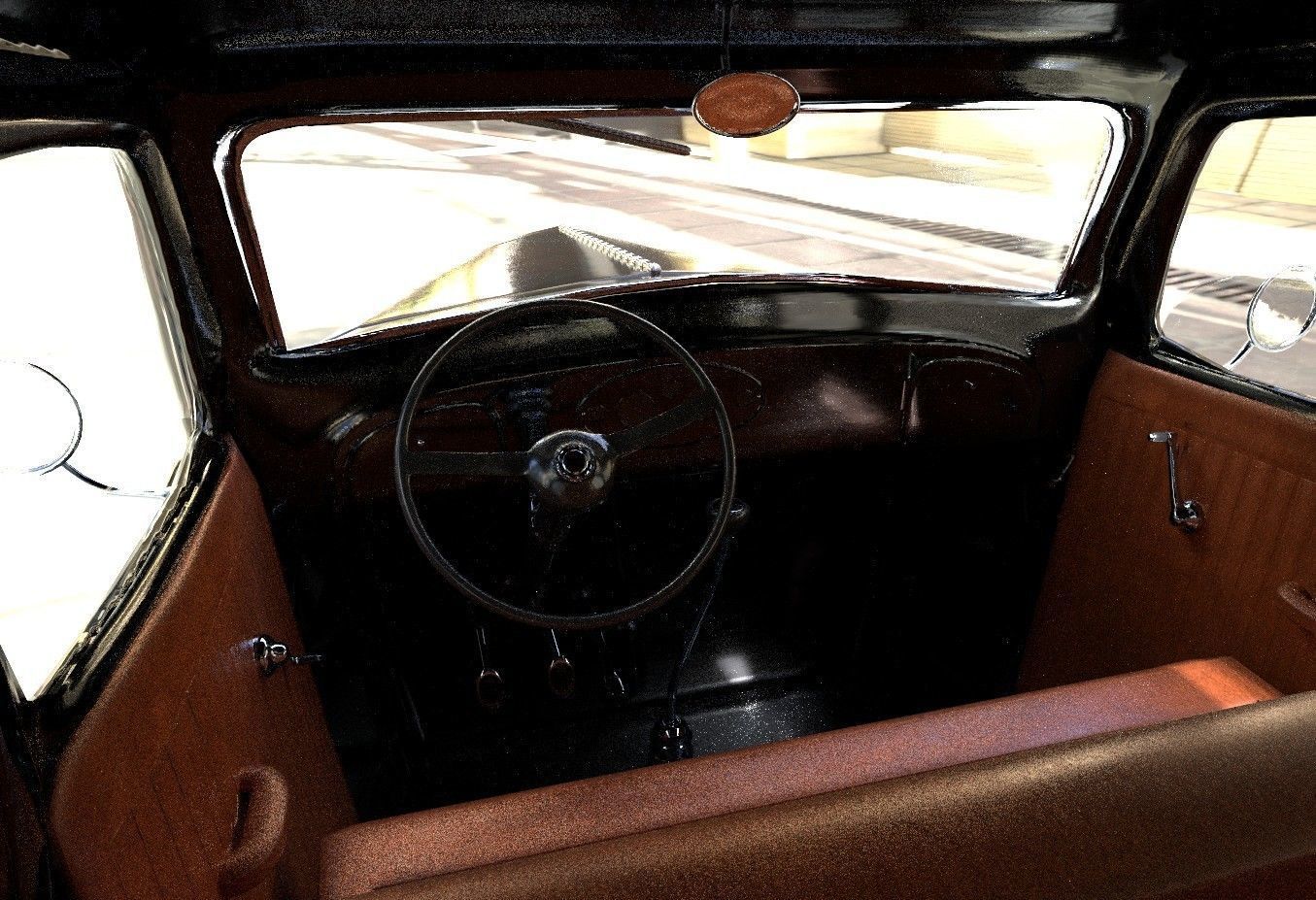 Gangster Car 1930s Low-poly 3D model_5