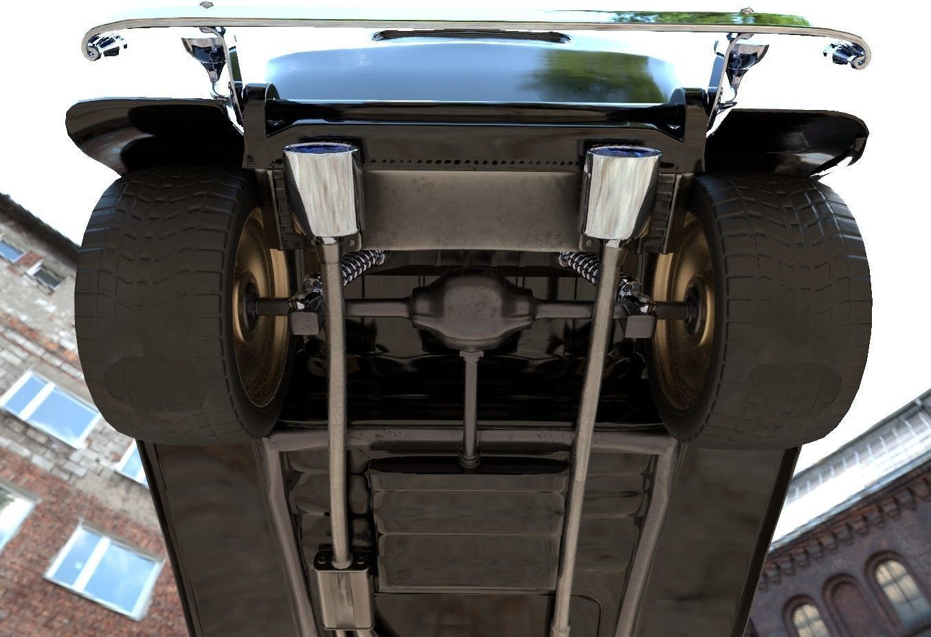 Gangster Car 1930s Low-poly 3D model_10