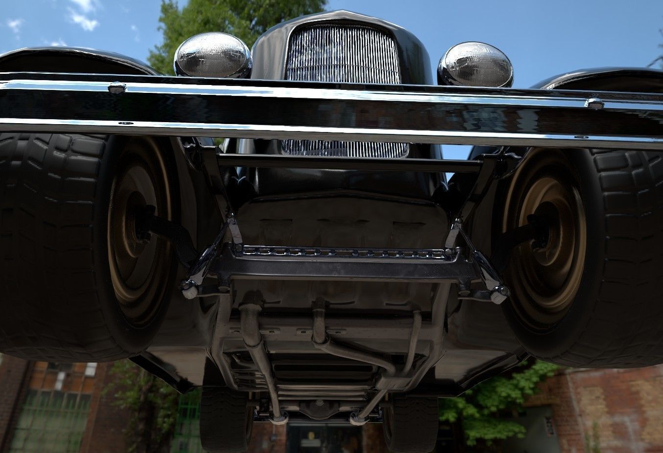 Gangster Car 1930s Low-poly 3D model_8