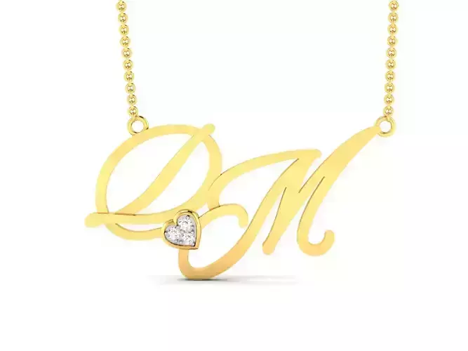 pendant-8731 gold necklace with initials dm