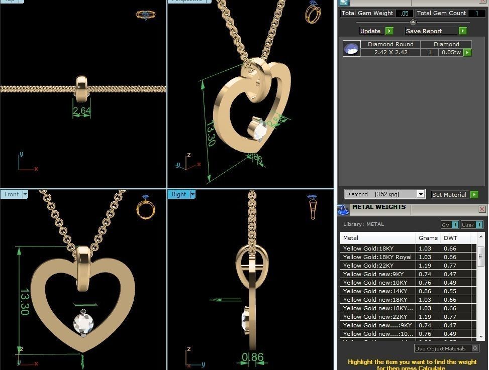 heart pendant-8721 3D print model_6