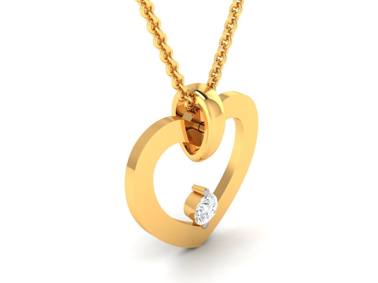 heart pendant-8721 3D print model_1