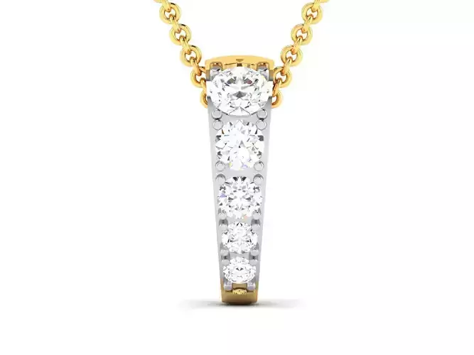 pendant-8704 heart shaped diamond pendant gold