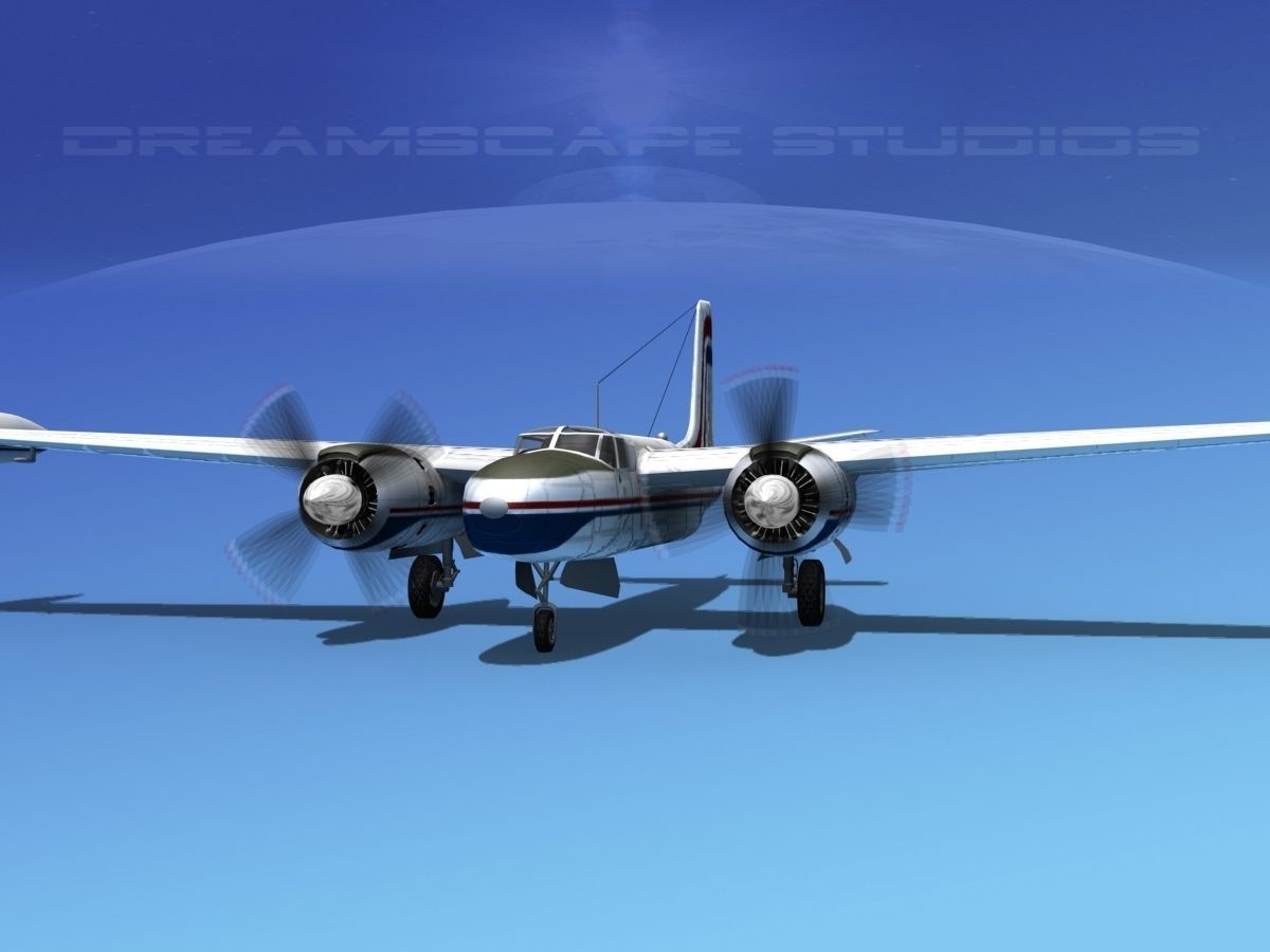 Douglas B-26 Marketeer V12 3D model_2