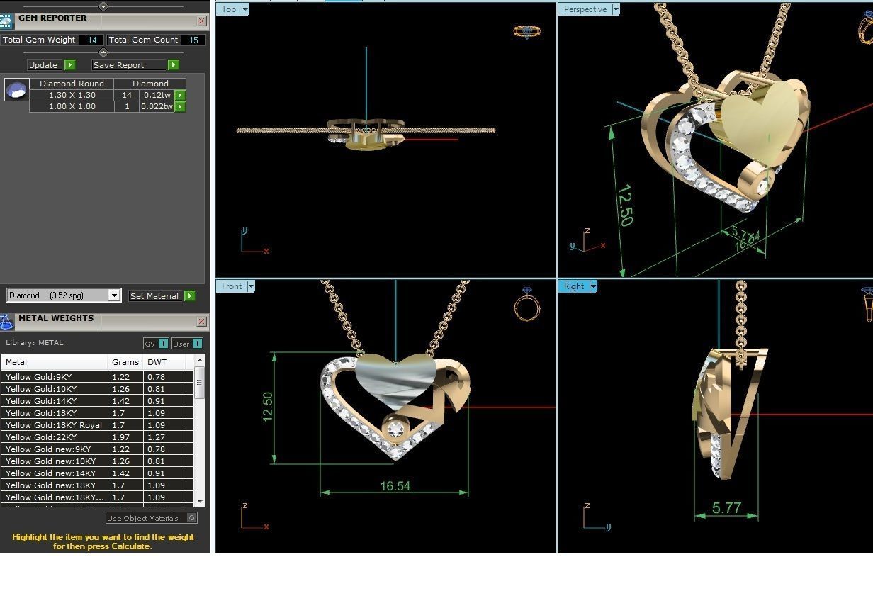 heart pendant-8675 3D print model_1