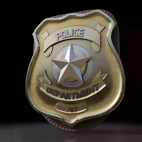 Police Badge Photorealistic PBR Low-poly 3D model