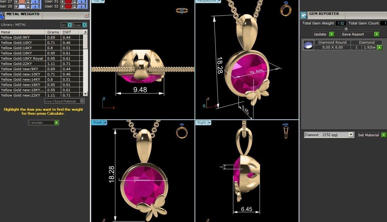 butterfly pendant-8323 3D print model_6