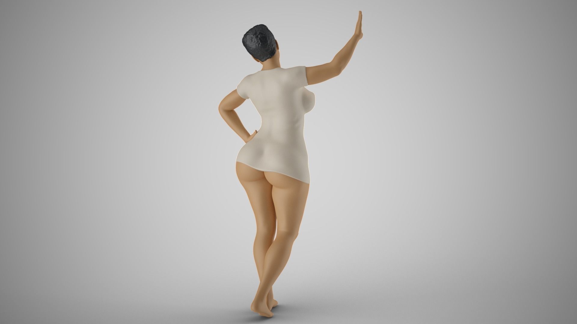 Combative Woman 3D print model_7