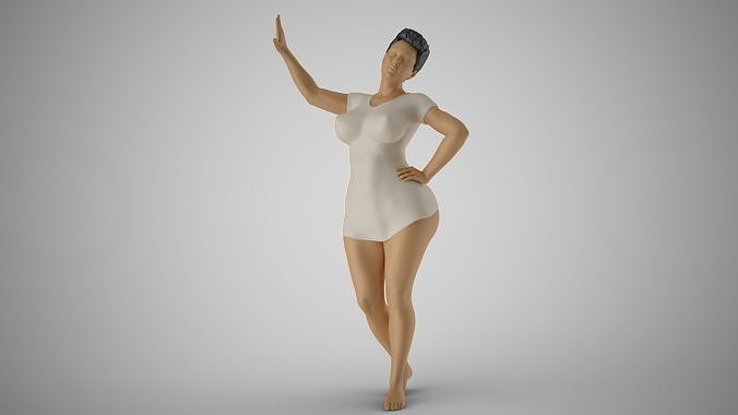 Combative Woman 3D print model