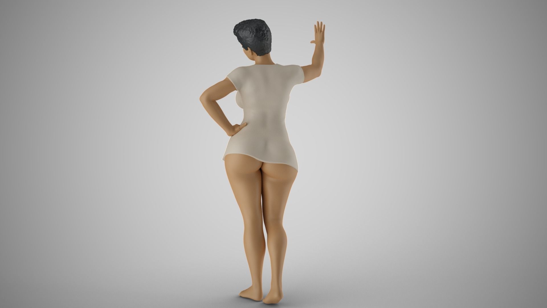 Combative Woman 3D print model_8