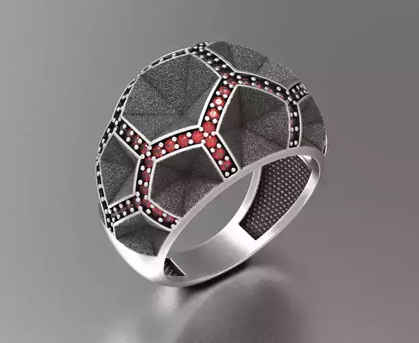 Unisex Hexagonal Ring 3D print model