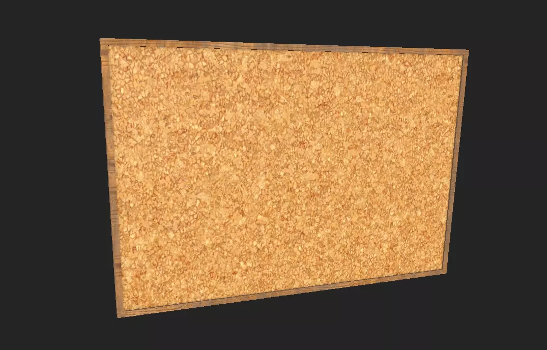 corkboard cork board Low-poly 3D model