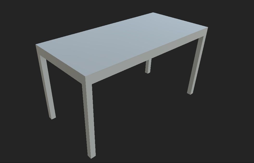 table wooden Low-poly 3D model_2