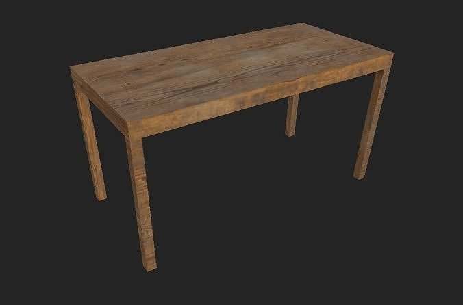 table wooden Low-poly 3D model