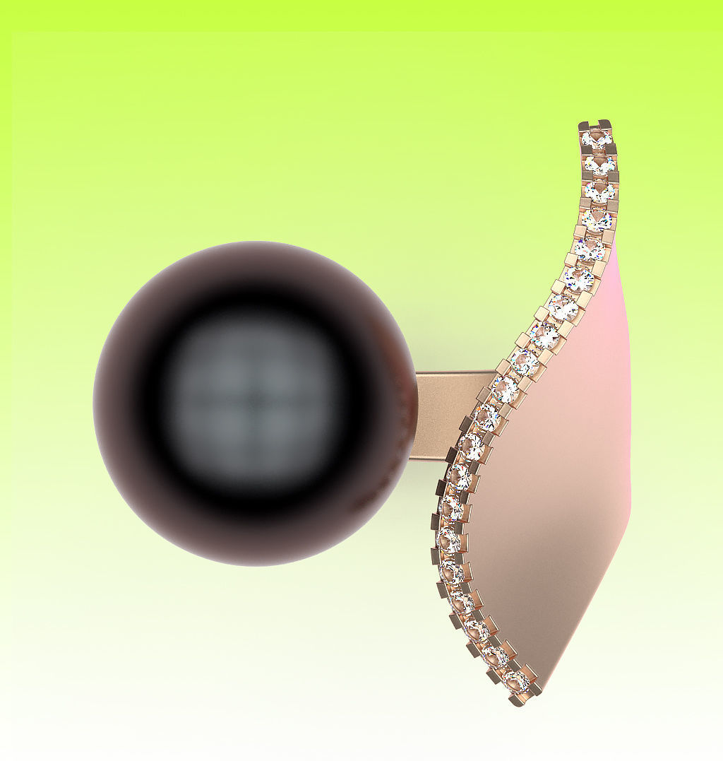 Ring Pearl and Wave 3D print model_2