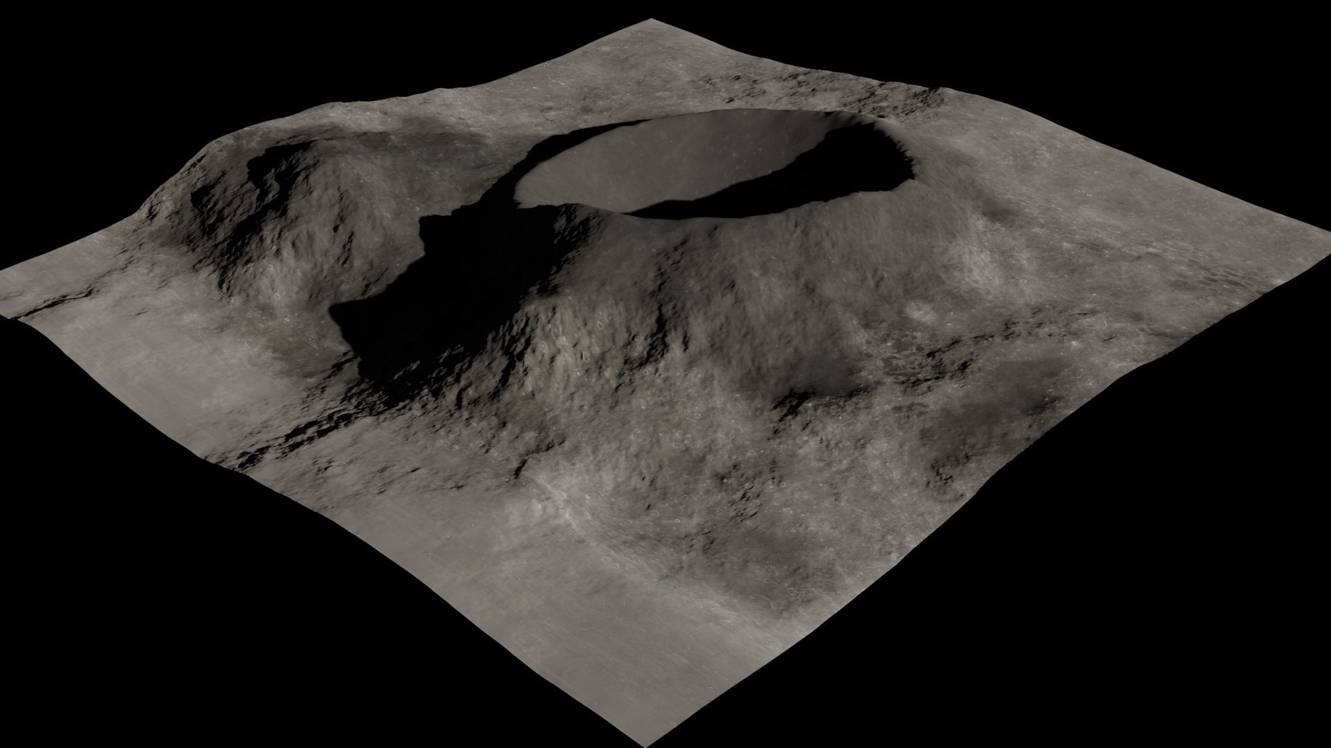 Lunar crater 3D two models 3D Model Collection_8