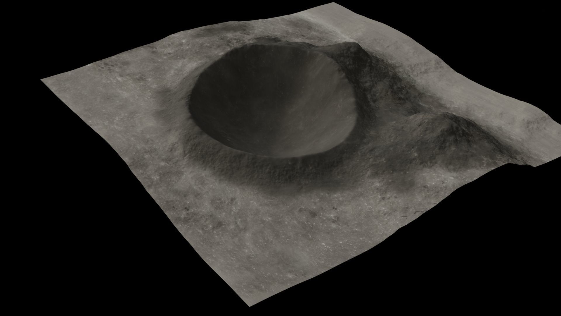 Lunar crater 3D two models 3D Model Collection_14