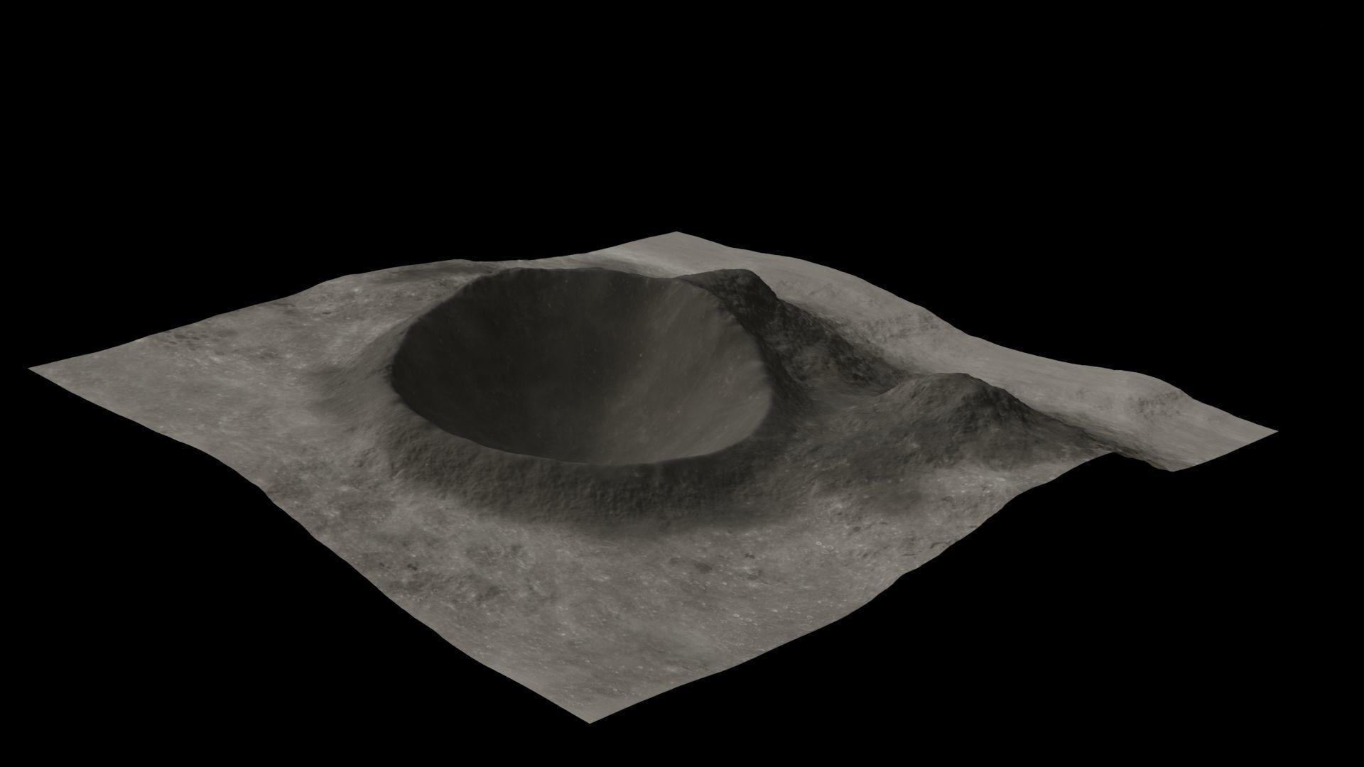 Lunar crater 3D two models 3D Model Collection_10