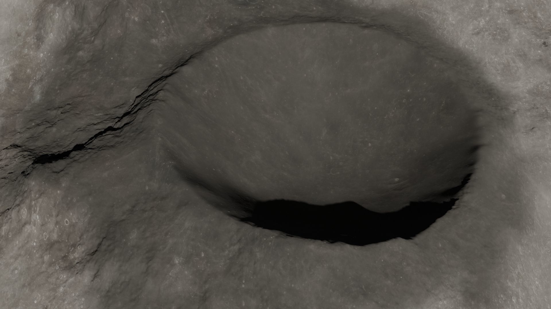 Lunar crater 3D two models 3D Model Collection_9