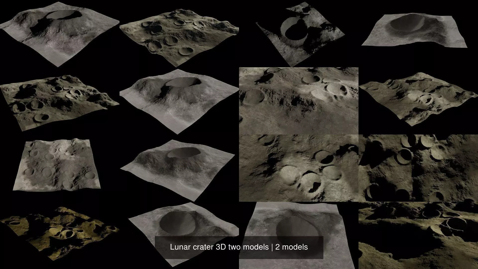 Lunar crater 3D two models 3D Model Collection_1