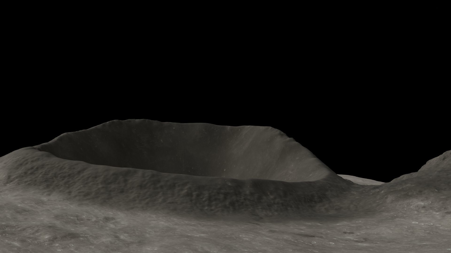 Lunar crater 3D two models 3D Model Collection_11