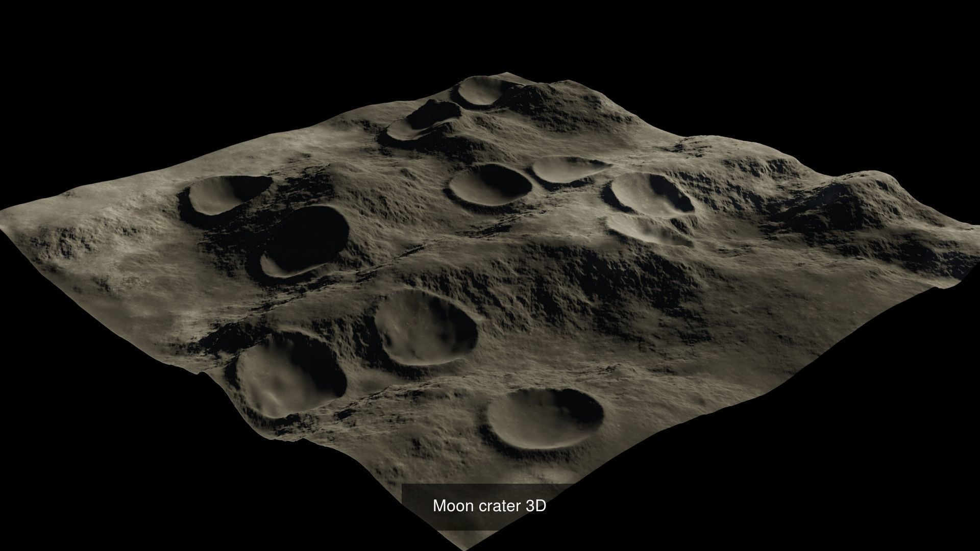 Lunar crater 3D two models 3D Model Collection_3