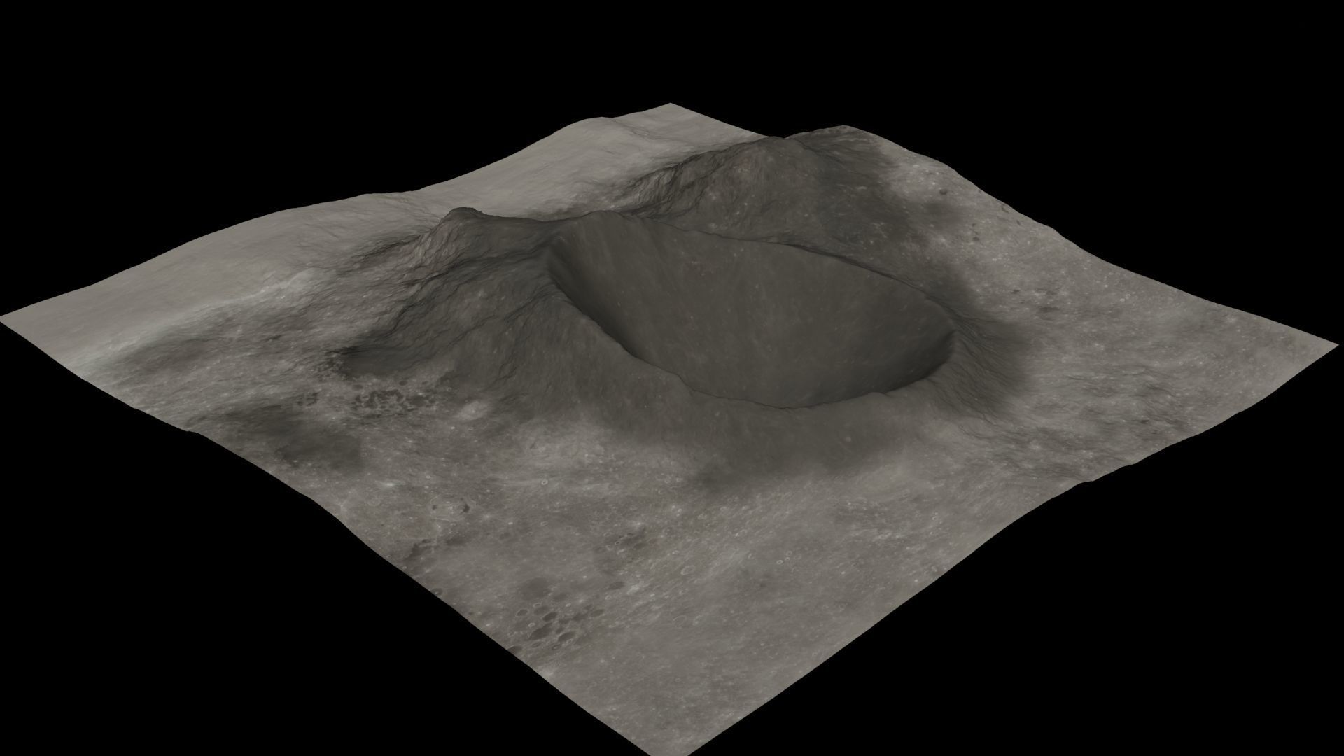 Lunar crater 3D two models 3D Model Collection_16