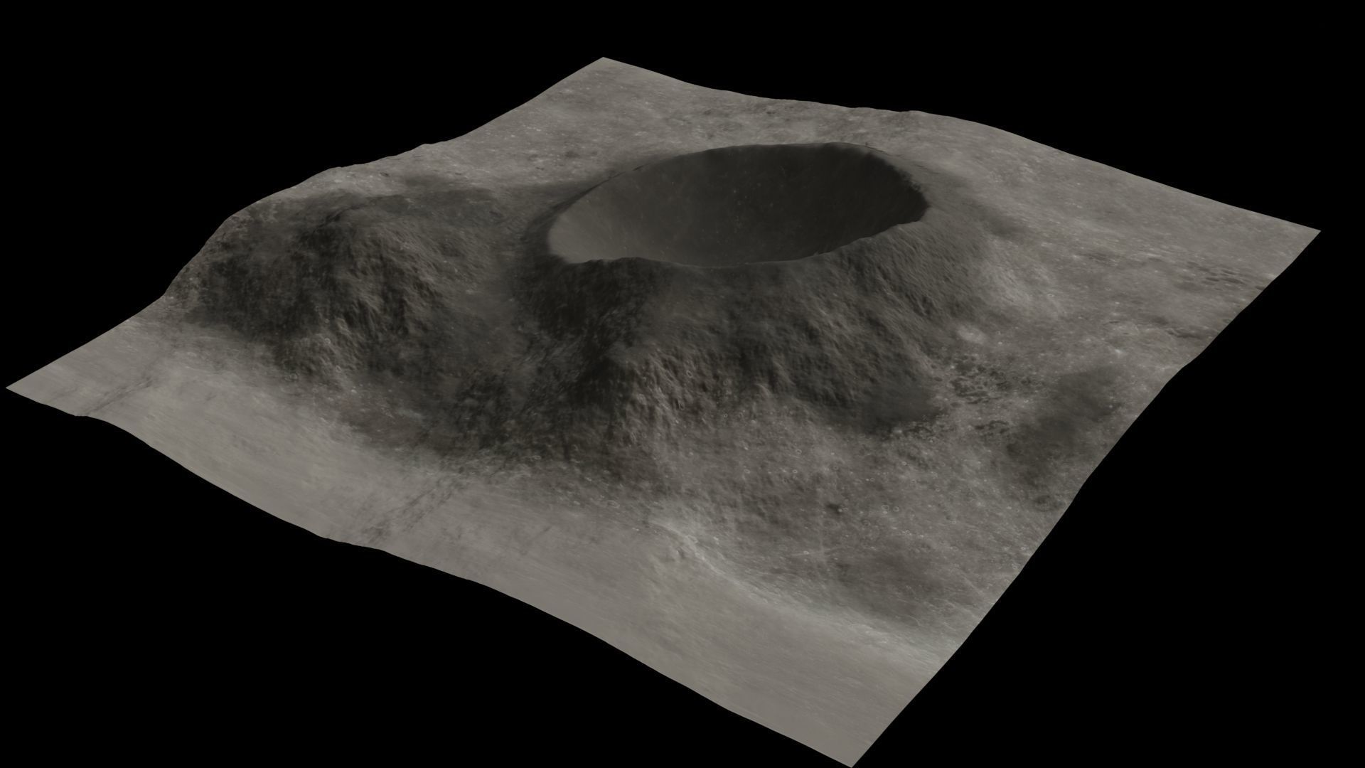 Lunar crater 3D two models 3D Model Collection_15