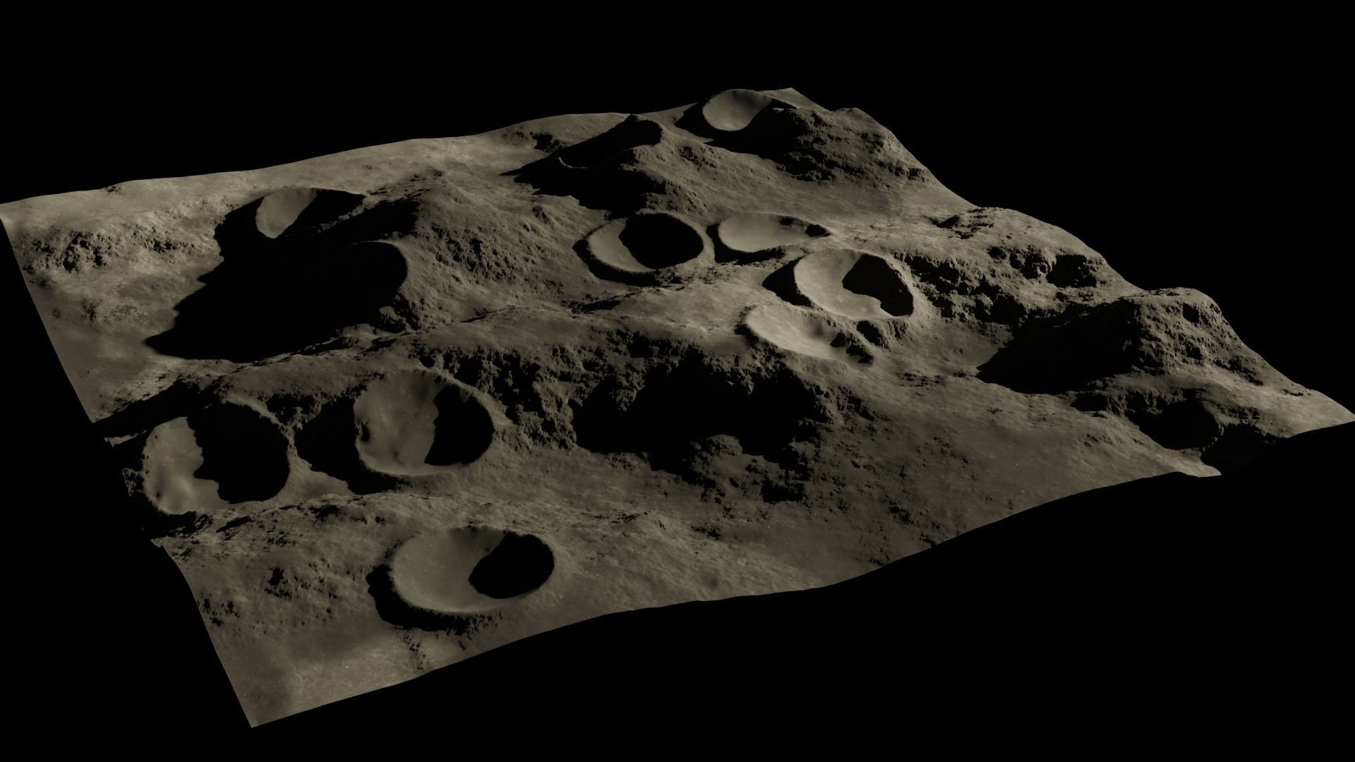 Lunar crater 3D two models 3D Model Collection_23