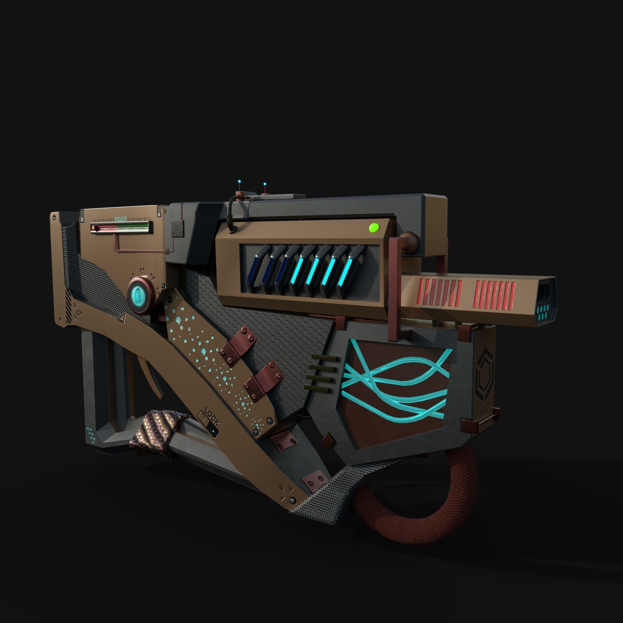 Future Gun Free 3D model_3