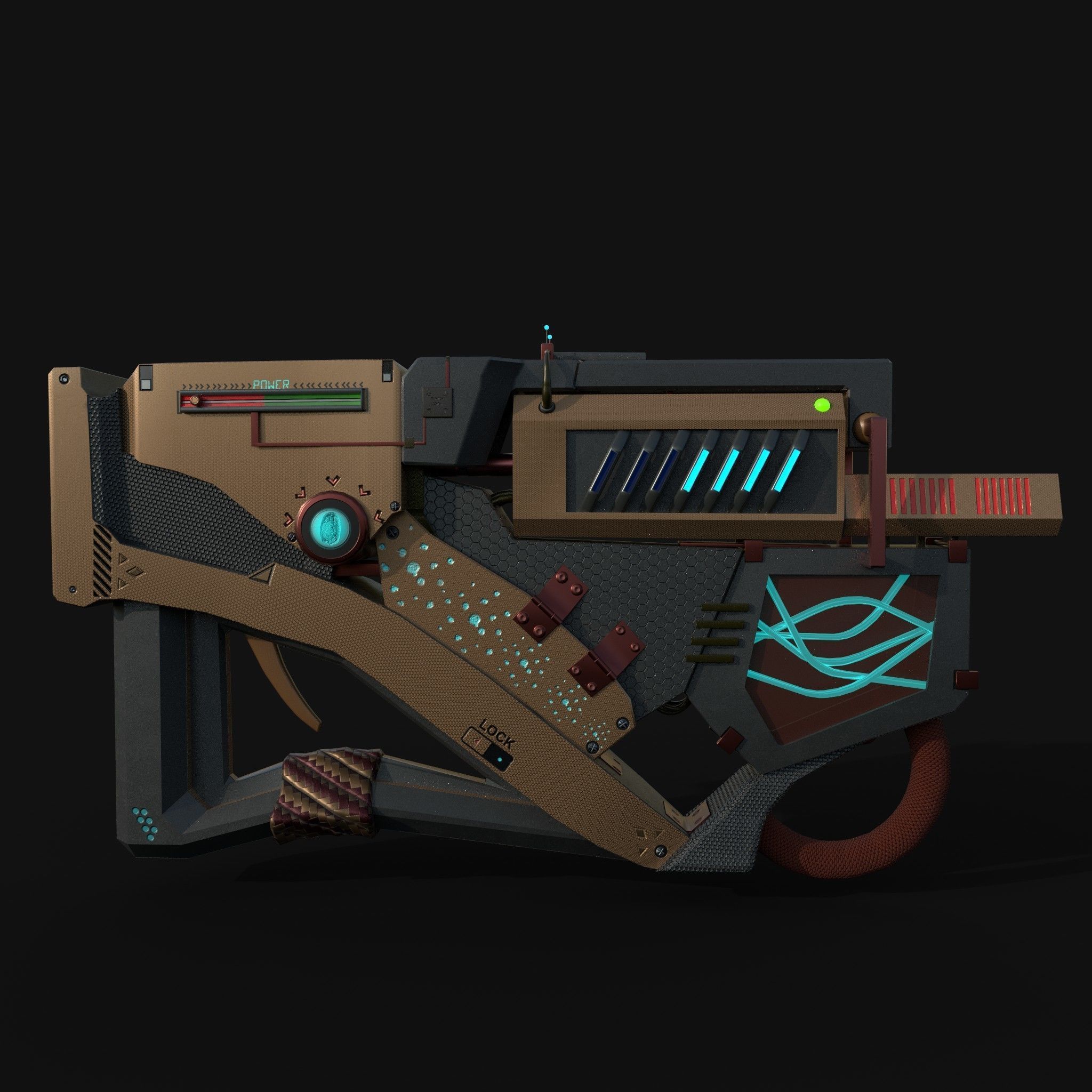 Future Gun Free 3D model_4