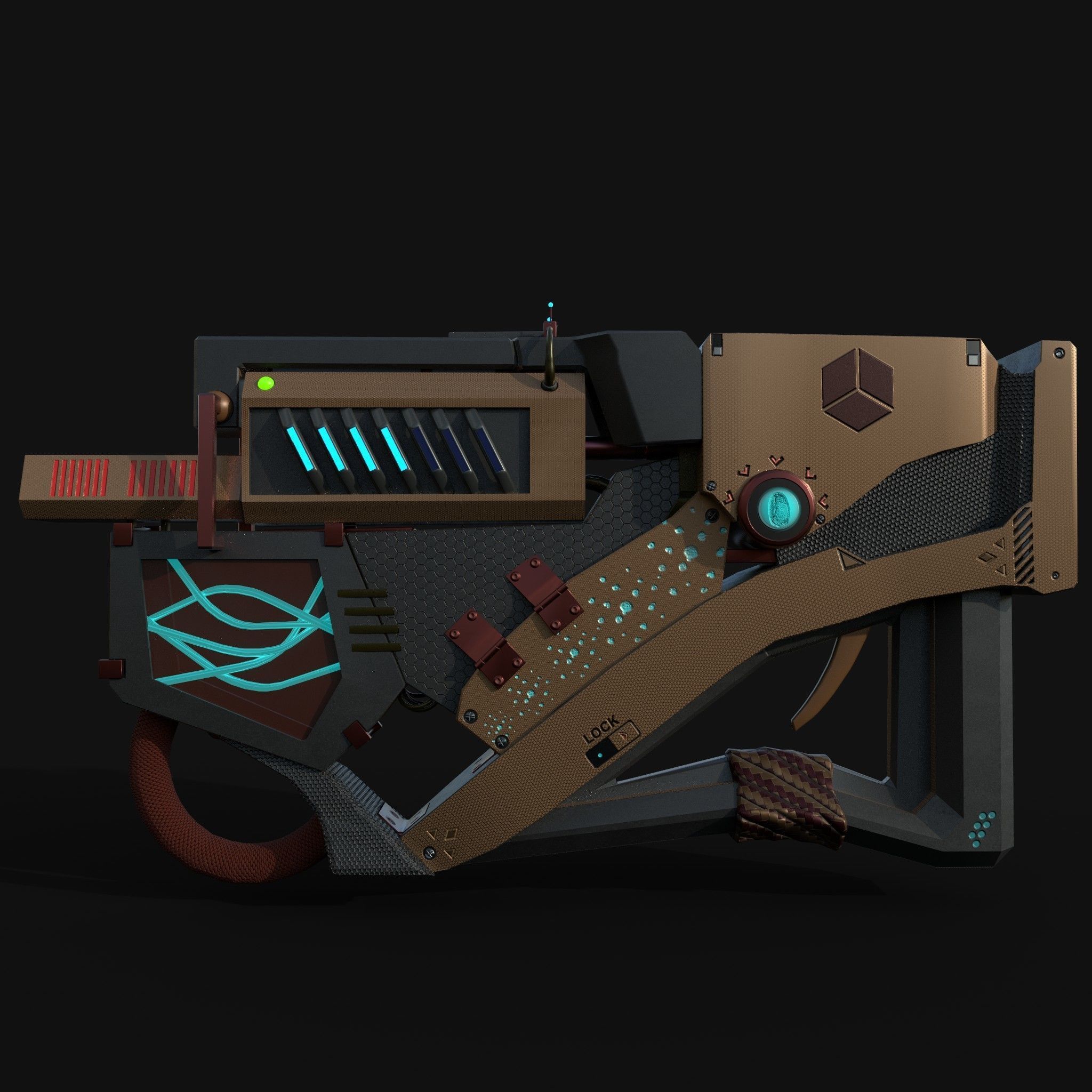 Future Gun Free 3D model_8