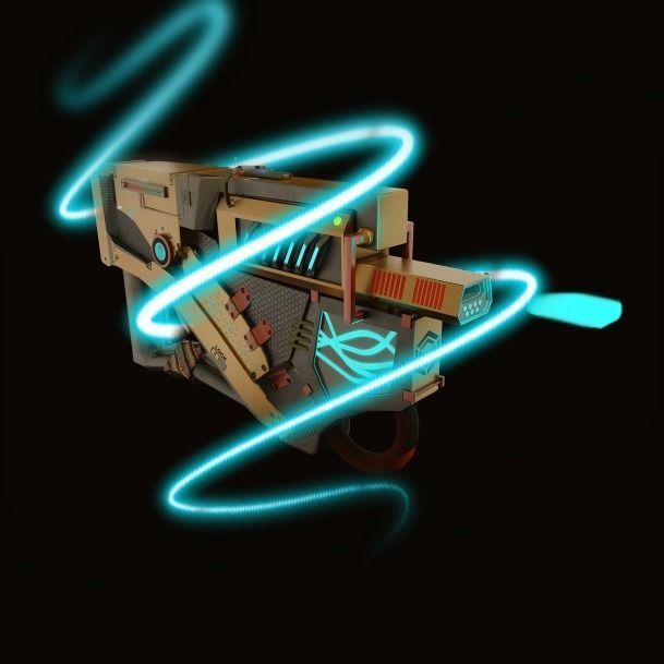 Future Gun Free 3D model_2