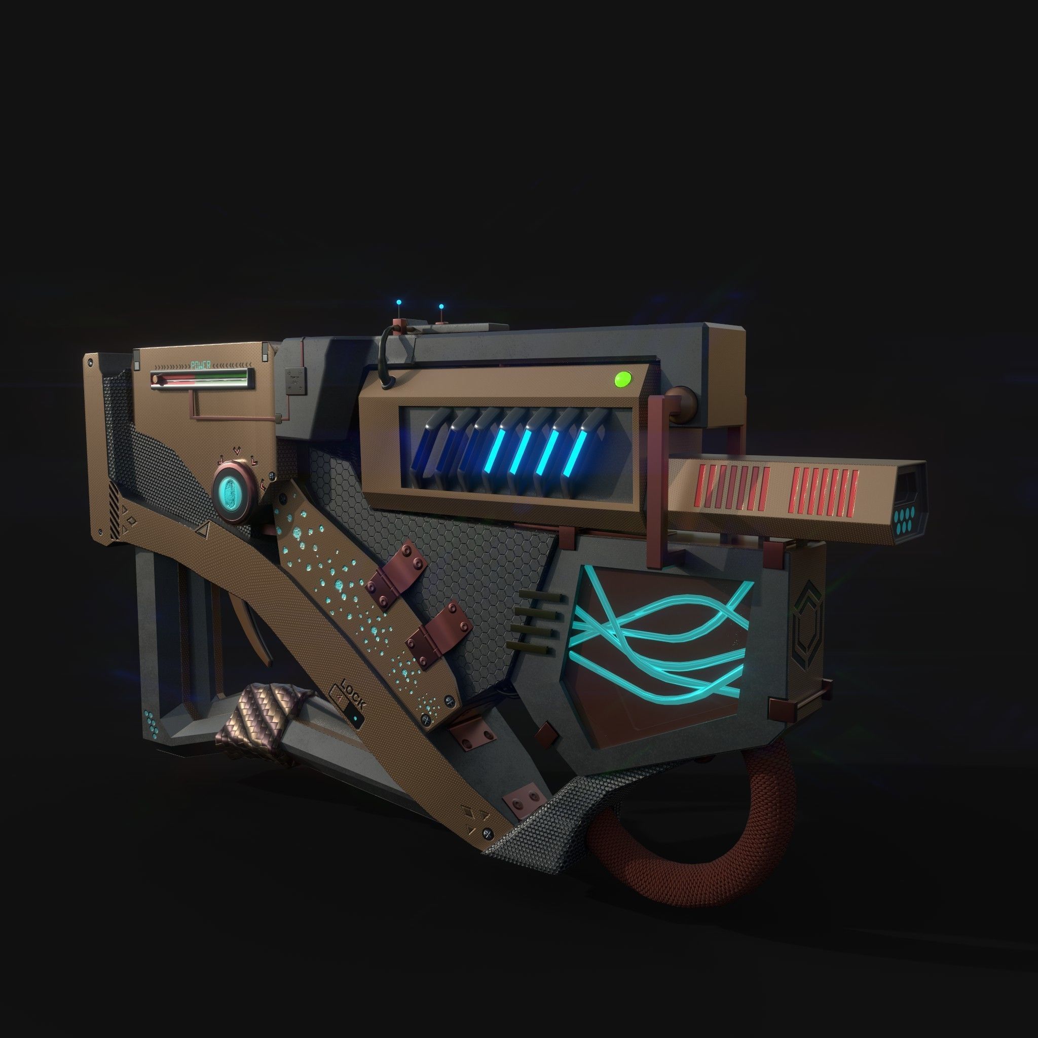 Future Gun Free 3D model_1