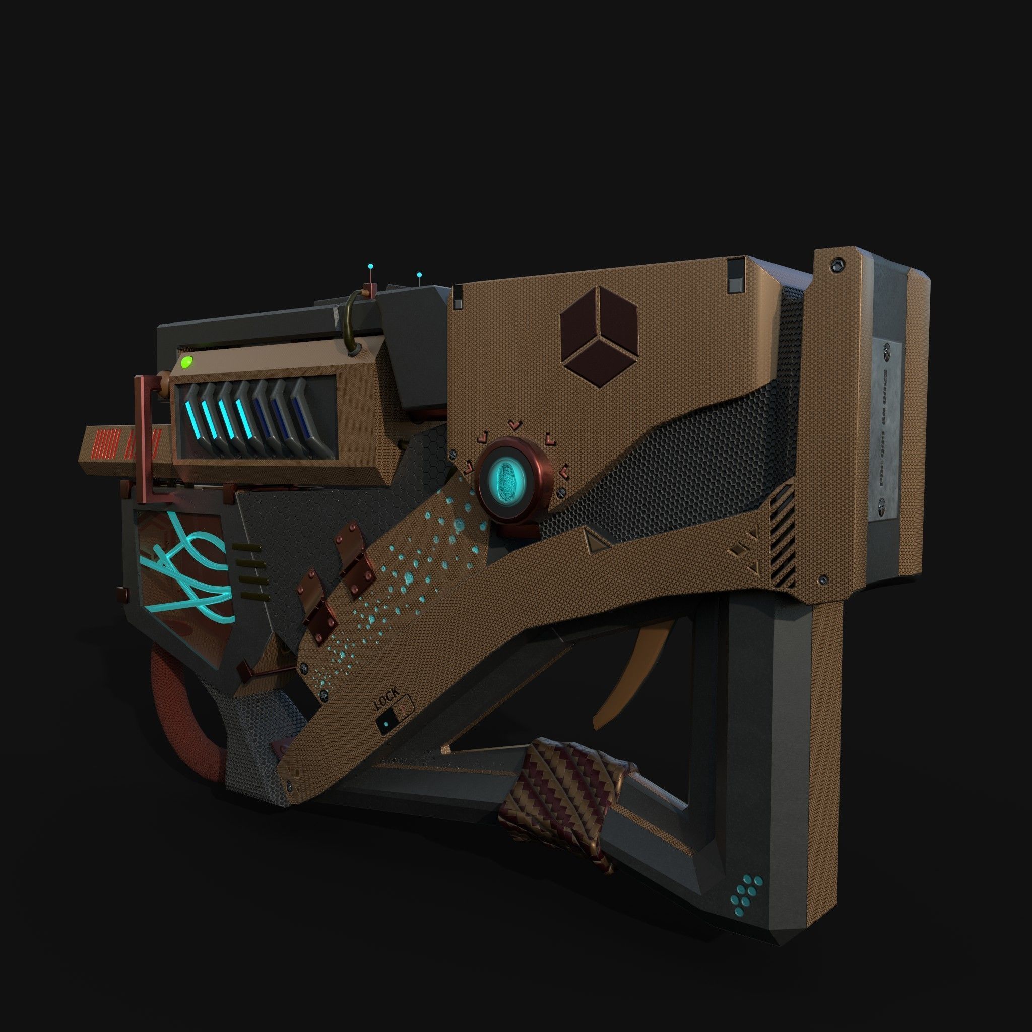 Future Gun Free 3D model_9