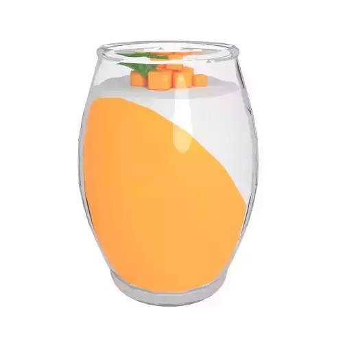 Mango Panna Cotta 3d Low Poly