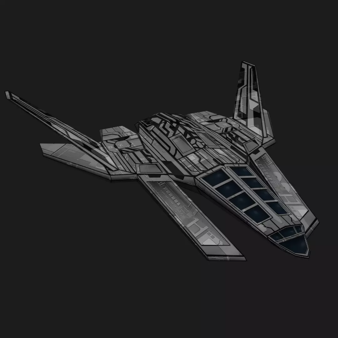 AES-1 Spaceship 3D model_0