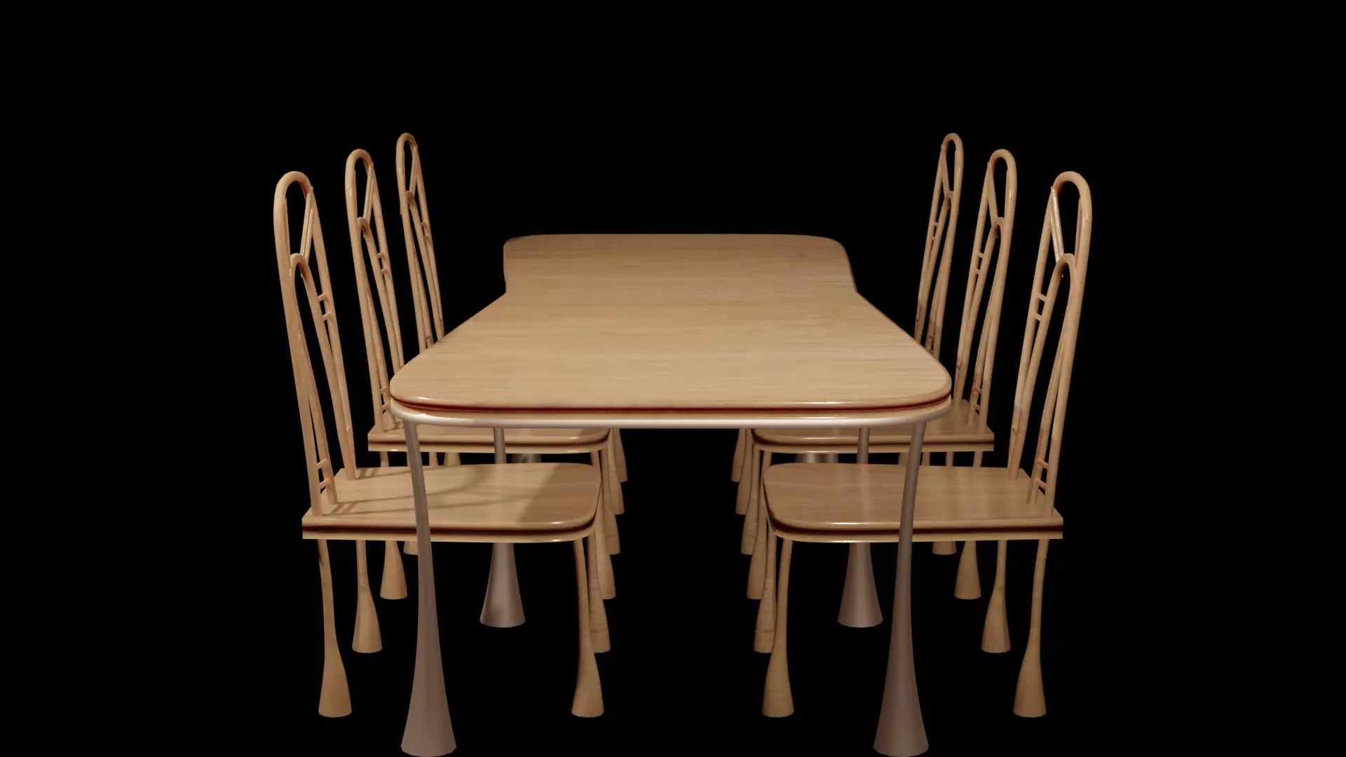 Wooden table  Low-poly 3D model_0