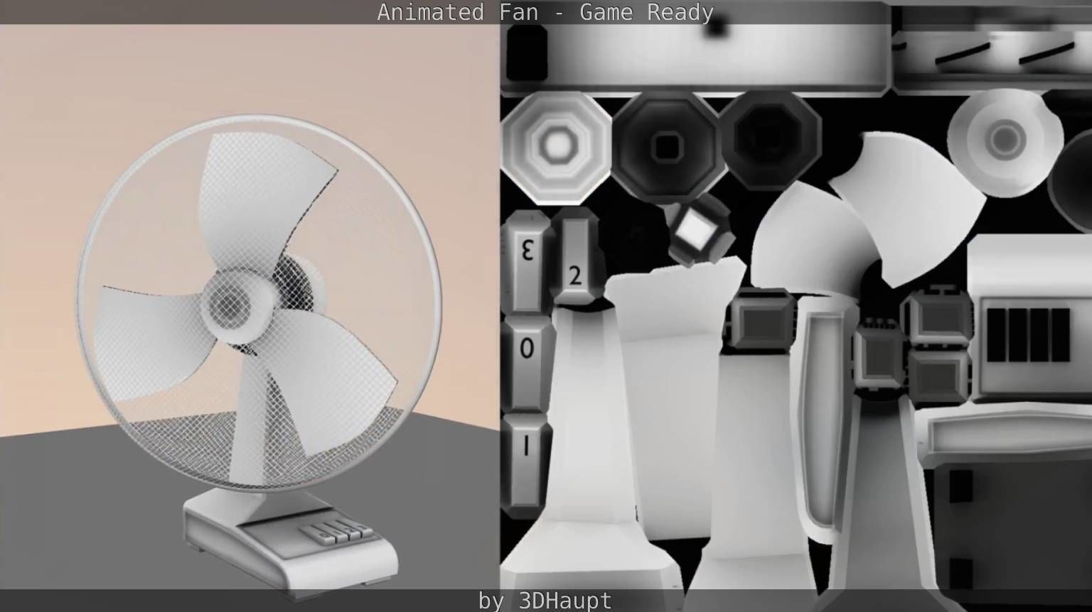 Animated Fan Game Ready Low-poly 3D model_45