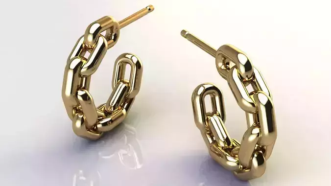 Chain Earring size 15 mm 3D print model